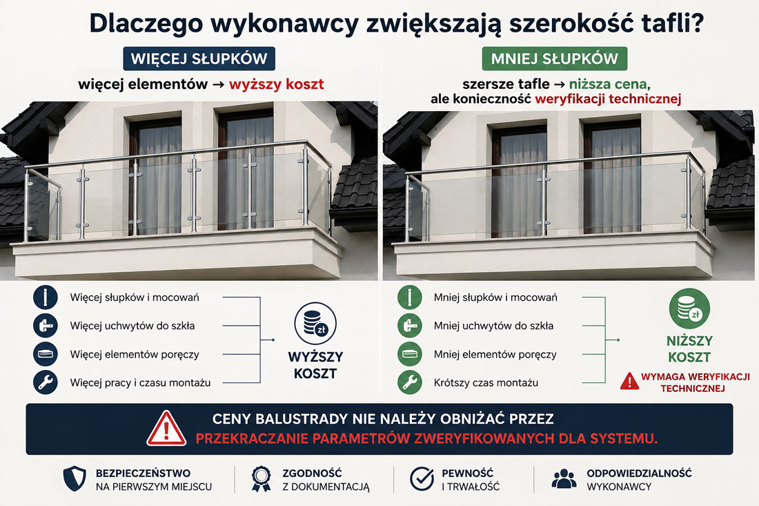 Nieuczciwa praktyka w ofertowaniu balustrad ze szkłem